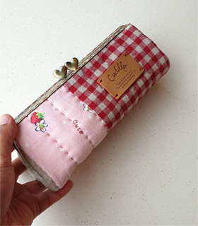 퀼트파우치 패키지- 딸기 하트프래임 파우치&amp;필통퀼트패키지쇼핑몰 - 문퀼트